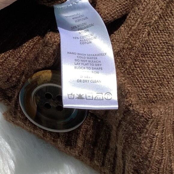 Mac & Lac Brown Big Button Sweater Pocket Size M Retro Medium Unique Winter Fall - Picture 8 of 8